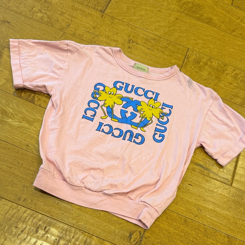 Gucci Kids Pink Tee with Fun Graphic